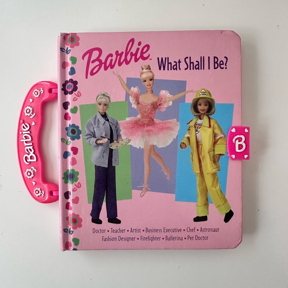 Vintage (‘99) Barbie 'What Shall I Be?' Pink Book with Handle